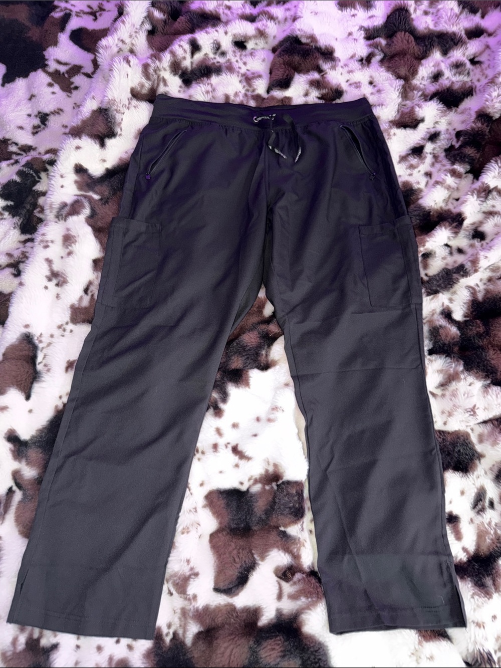 Med Couture Black Women's Cargo Drawstring Scrub Pants